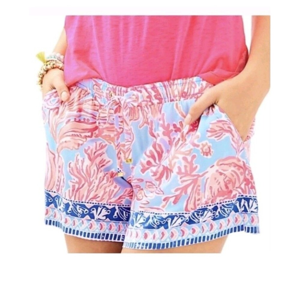 Lilly Pulitzer Katia Shorts Shell We Dance Print Pull On Lightweight M Resort